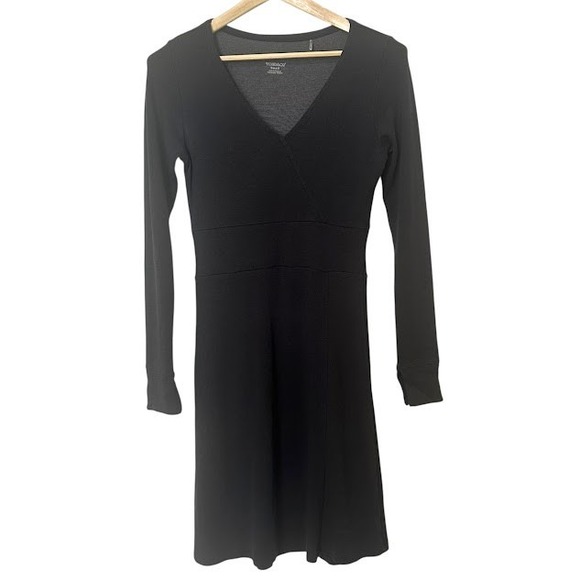 Toad&Co Dresses & Skirts - Toad & Co Gray Long‎ Sleeve Knee Length V-Neck Faux Wrap Dress Womens S